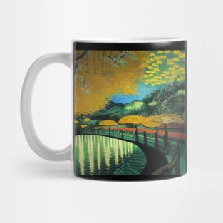 Ashikaga Fuji Gardens painting, Vincent van Gogh style, oil on canvas Mug